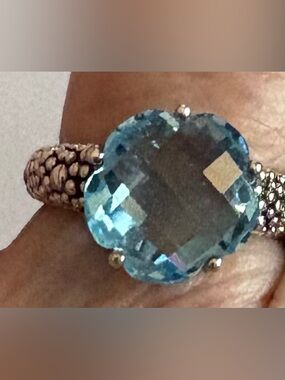 Michael Dawkins stunning faceted Blue Topaz Ring - 8